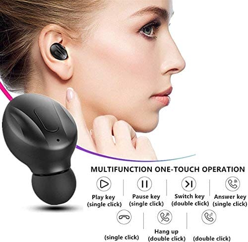 Bluetooth Headphones, Bluetooth 5.0 Wireless Earphones in Ear Stereo Sound Microphone Mini Wireless Earbuds with Headphones and Portable Charging Case for iOS Android PC XA-2