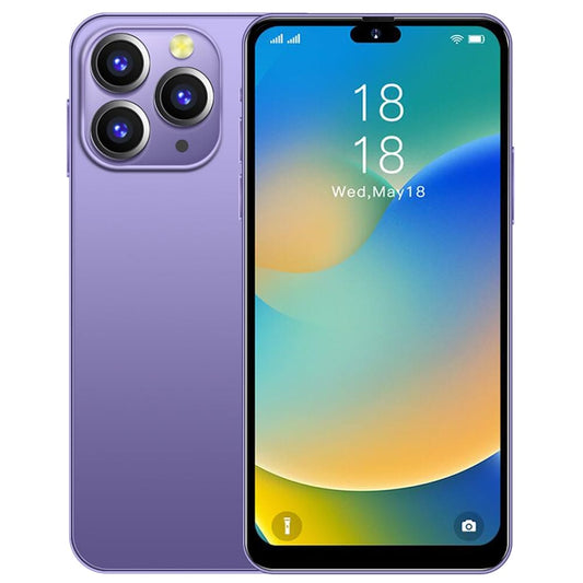 JtQtJ i14Pro Max Cheap Smartphones, Android 9.0 Mobile Phones with 6.3" HD Display, Dual SIM, Dual Cameras, 16GB ROM(Expandable to 128GB),Wifi,GPS,Bluetooth,Face ID (i14Pro Max(6.3")-Purple)