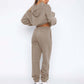 Shirt And Shorts Co Ord Lounge Suit Gym Clothes for Women Set Women Winter Clothes Grey Tracksuit Winter Co Ord Women Womens 2 Piece Outfit Travel Wear Sets for Women Uk Brown Joggers