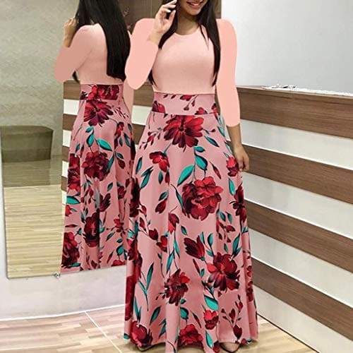 Spring Deals Evening Dresses Short Women Gypsy Skirt Plus Size Sale Clearance Ladies Maxi Dresses Size 16 Uk Neck Short Sleeve Women'S Dress Pink Summer Dresses For Women Uk Wigs For Women Human Hair