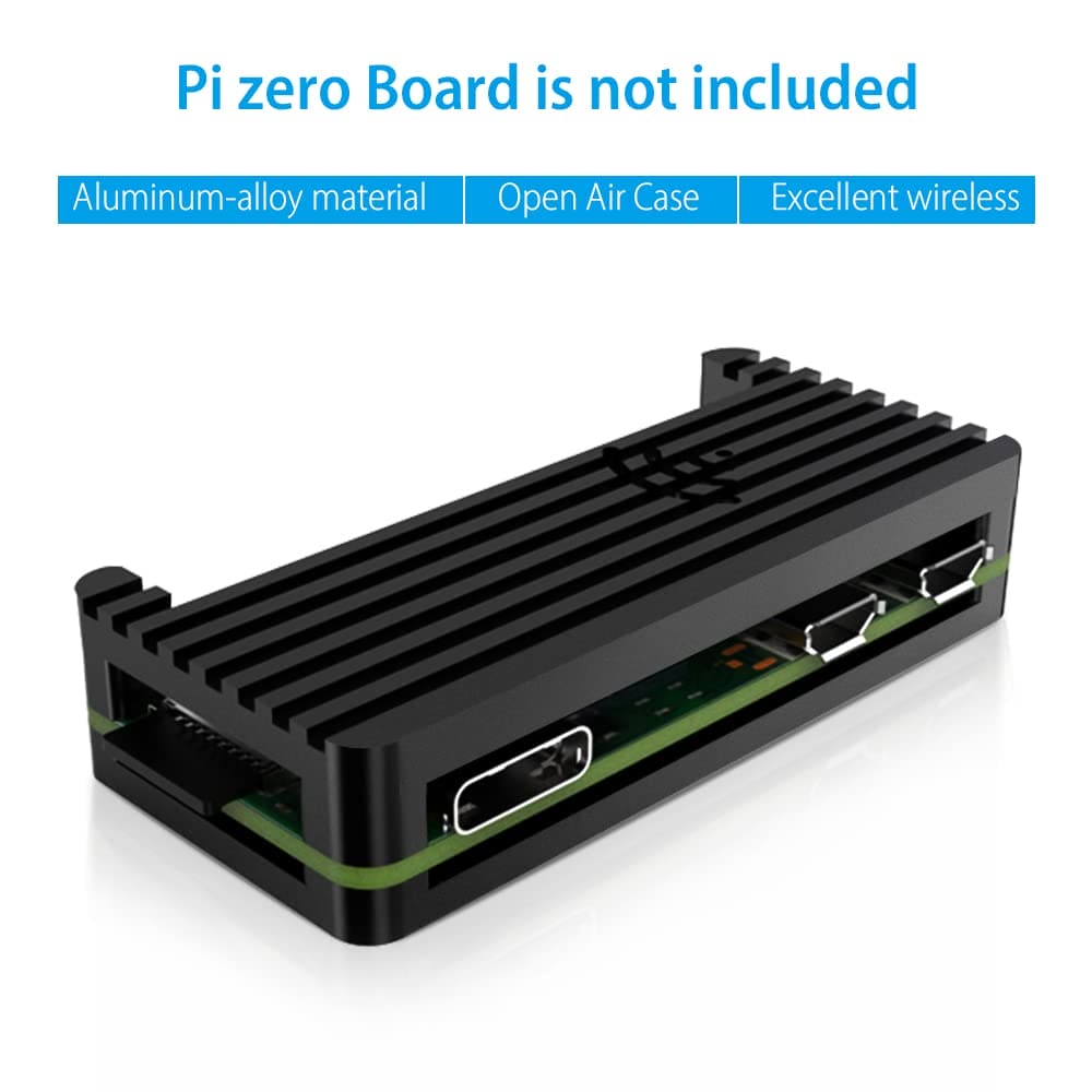 GeeekPi Raspberry Pi Zero 2 W Case Kit with Raspberry Pi Zero 2 W Aluminum Passive Cooling Case,QC3.0 Quick Charger Power Supply,Heatsink,20Pin GPIO Header,4 Port USB Hub,ON/Off Switch Cable (Black)