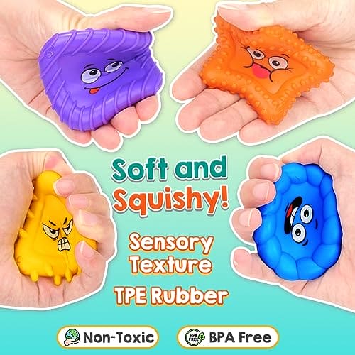 Sensory Toys for Kids Toddlers - Social Emotional Feelings Toys for Special Needs, Texture Shapes Learning Tactile Toy Preschool Classroom Must Haves, Calm Down Sensory Toys for Autistic Children