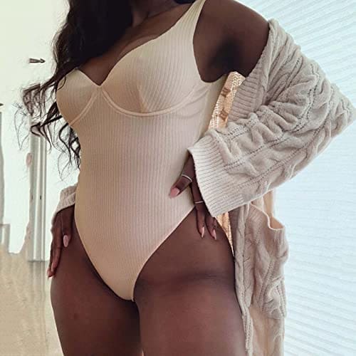 Women's Bikini Set Women Sexy Bikini Set Side Bikini Sets Swimsuit Bra Padded Swimwear Swimsuit Triangle Wide Underbust Band Swimwear Two Piece Underwear Sexy Set, beige, L