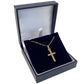 Strictly Gifts Delicate 9 Carat Gold Hallmarked Cross Crucifix Pendant on Chain for Women and Girls Daughter Christening Baptism with Gift Box