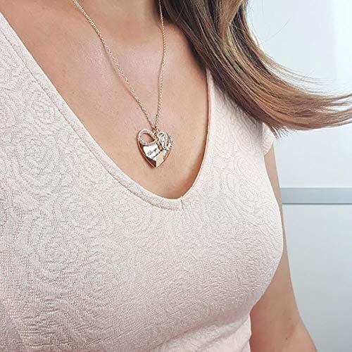 Janly Clearance Sale Women Necklaces & Pendants, The Diamond-encrusted Angel Wing Love Necklace Highlights Your Personality, Valentine's Day Birthday Jewelry Gifts for Ladies Girls (Gold)