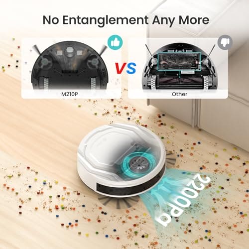 Lefant M210 Pro Robot Vacuum Cleaner, 2200Pa Powerful Suction, 120 Mins Runtime, Automatic Self-Charging, Wi-Fi/App/Alexa Control, Ideal for Pet Hair, Hard Floor and Low-Pile Carpet