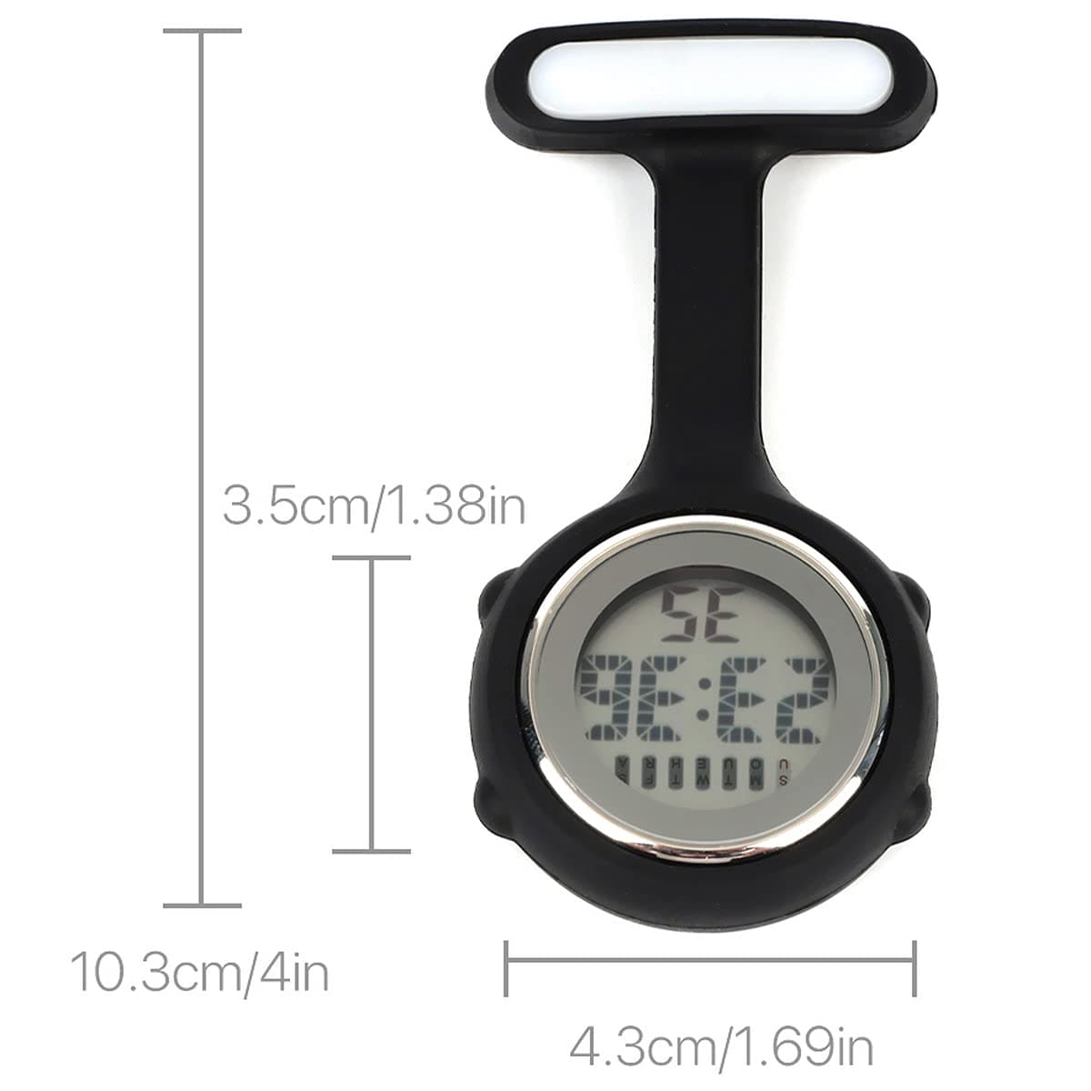 Pin On Digital Silicone Multi-Function Fob Nurse Watch Night Lights Stopwatch