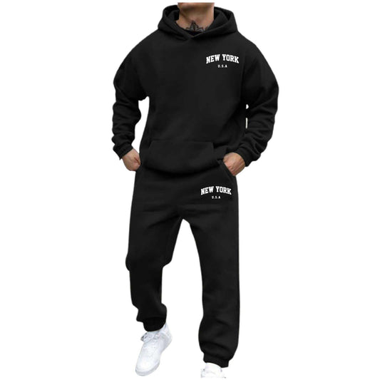 Men's 2 Pieces Cotton Linen Set Fleece Zip Hoodie Top Bottoms Jogging Joggers Gym Casual Exercise Running Sport Sweat Suit Pants Plus Sizes Muscle Suits Comfortable Sports Track Suit Black