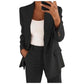 Blazer Suit Set Women Sale 2 Piece Suits for Women Button Long Sleeve Jacket Long Pants Solid Color Two Piece Outfits Lapel Outerwear Blazer and Trouser Suits Ladies Sets Plus Size Black XXL