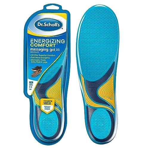 Dr. Scholl's Energizing Comfort Everyday Insoles with Massaging Gel®, On Feet All-Day, Shock Absorbing, Arch Support,Trim Inserts to Fit Shoes, Men's Size 8-14, 1 Pair