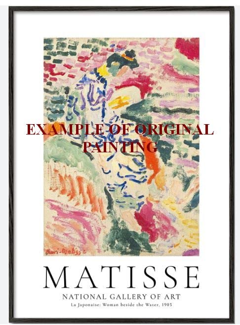 GFM® Wool Blend Cashmere Texture Painting Art Based Print Shawl Scarf for Autumn Winter - Henri Matisse - La Japonaise - (PWSHL-FS-5125-A)