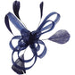 Holibanna Women Fascinators Wedding Flower Hair Clips Pillbox Hat Feather Flapper Bridal Headdress Headpieces Hair Accessories (Navy Blue)