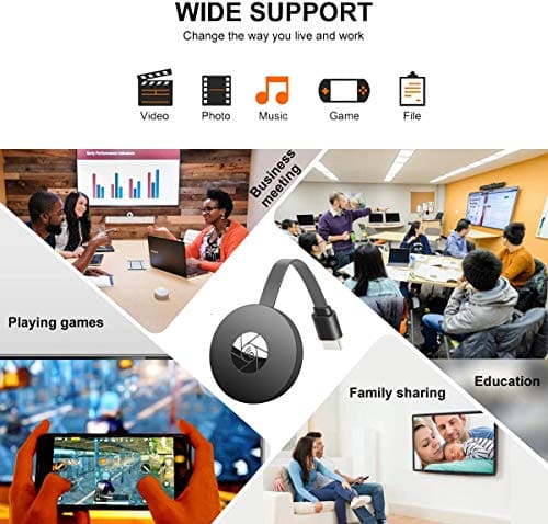 WiFi Display Dongle, Wireless HDMI Display Adapter, 1080P Portable TV Receiver Airplay Dongle Mirroring Screen from Phone to Big Screen, Compatible with Android/IOS/Windows/Mac/PC