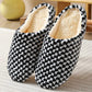 Under 8.99 Fall Winter Fuzzy Slippers For Women Gifts For Her 2022 New Polka Dot Mute Japanese Indoor Slippers Wooden Floor Home Non Slip Couple Men And Women Plus Size Cotton Slippers Promotion Sale