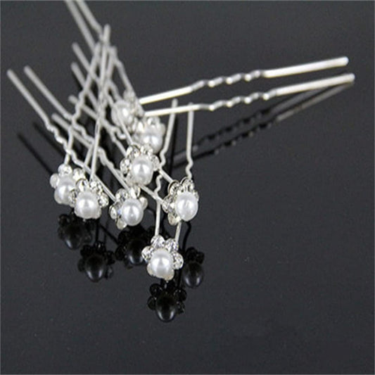 20 Pcs Pearl Hair Pins Wedding Bridal Flower Pins for Brides and Bridesmaids Hair Style