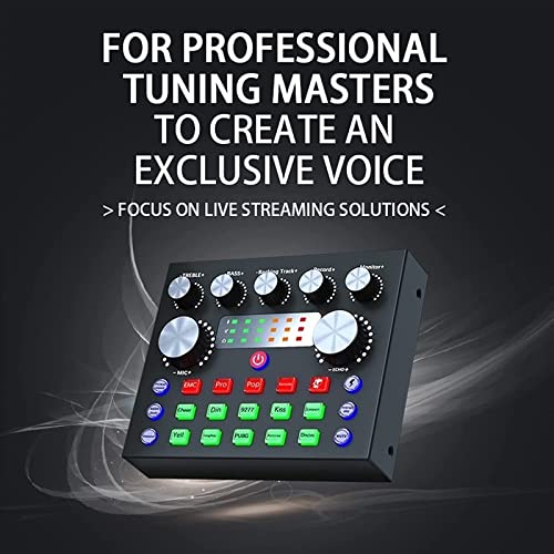 Professional Audio Mixer, V8S Audio Mixer USB External Sound Card Mobile Phone Live Voice Changer Sound Card With Multiple Sound Effects