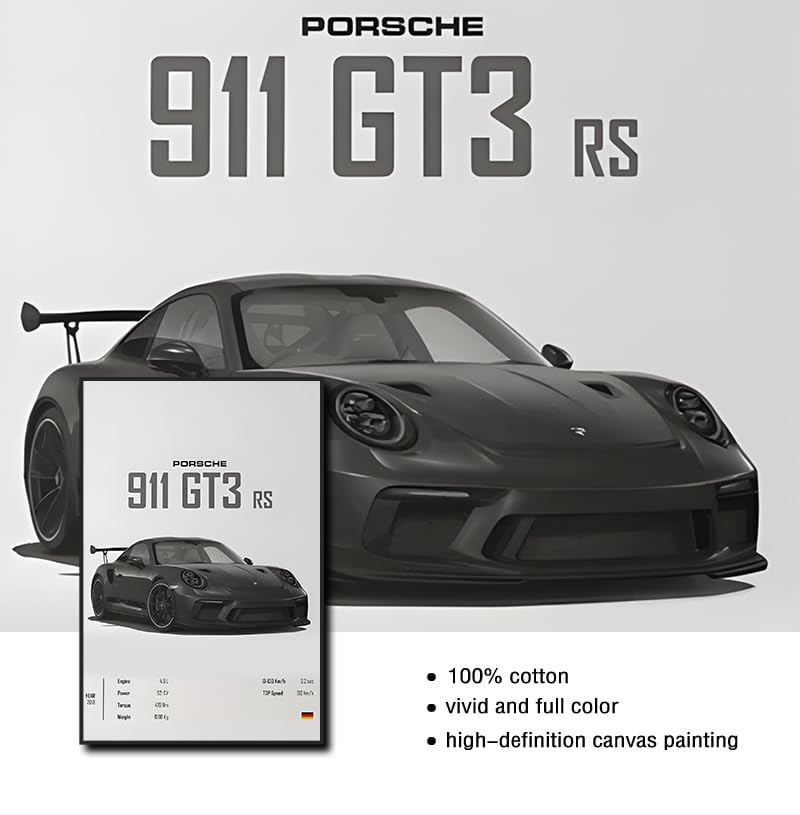 JZBHHADE car poster gts 3 (GT3 RS Unframe, 12X18)