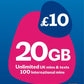 Lebara SIM: 20GB for £10, Half Price First 3 Months, No Contract. Activate, Pay Later. Multi-size, Fits All Devices