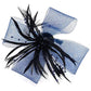 Ladies Beaded Feather Beak Clip Fascinator Hair Piece Weddings, Christening, Races, Ascot (Navy Blue)