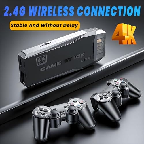 Retro Game Console - Vaomon Video Games Console, Built in 20,000+ Classic Games, 4K Game Stick HDMI Output for TV, Dual 2.4G Wireless Controllers 9 Emulators, for Kids