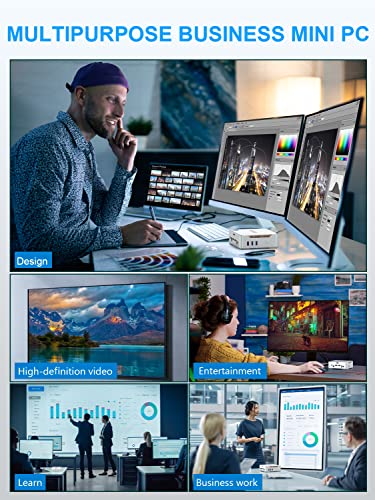 NiPoGi Mini PC, 12th Intel Alder Lake-Ν95 (up to 3.4GHz) 8GB RAM 256GB M.2 SSD Mini Computer, Gigabit Ethernet, 4K UHD, Dual Wi-Fi, BT 4.2, Mini Desktop PC for Home/Business/School