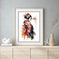 Beauitiful vivid fine art print of a Japanese Geisha Girl painting (picture 2) Print size 29.7cm x 21cm