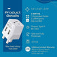 Ceptics London, Hong Kong, Ireland Travel Adapter Plug - With Dual USB + USA Input - Type G - Ultra Compact - Safe Grounded Perfect for Cell Phones, Laptops, Camera Chargers (CTU-7)