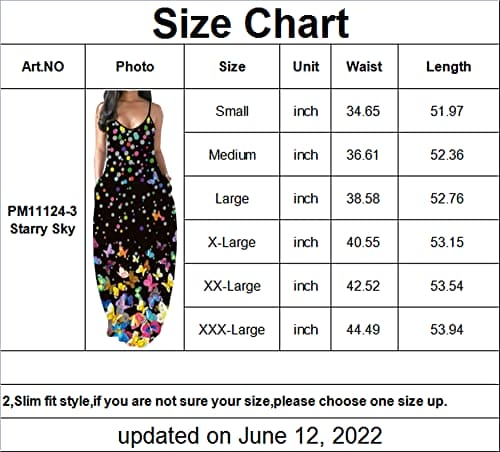 Summer Casual Plus Size Maxi Dresses for Wome Adjustable African Sundress Loose Butterfly Printed Dress with Pockets