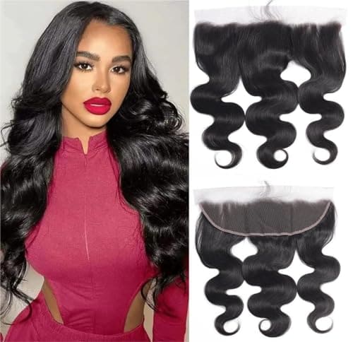 Sexycat HD Lace Frontal Body Wave 13x4 Lace Frontal Human Hair 12 Inch 150% Density Natural Hairline Ear to Ear Lace Frontal Pre Plucked with Baby Hair Natural Color