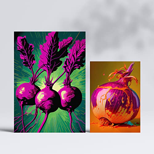 Nacnic Powerful Veggies Posters. Full colour Prints of Fruits, Vegetables and Healthy Food in Urban Art Style. Aesthetic Illustrations for Interior Design and Decoration. A4 & A3.