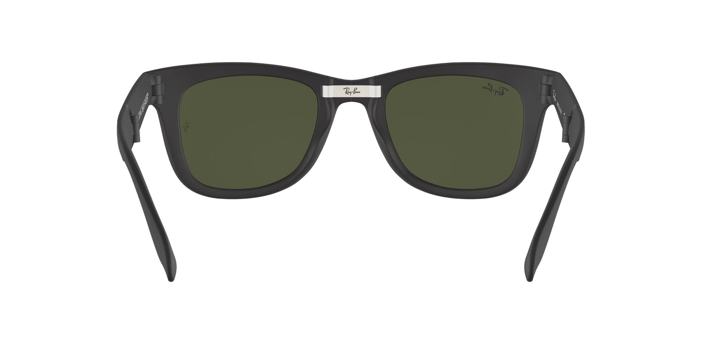 Ray-Ban RB4105 Wayfarer Folding Sunglasses 54mm, Black/Crystal green Classic , 54 mm