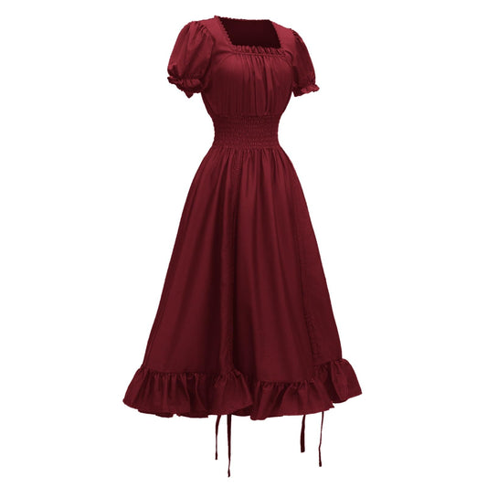 Beokeuioe Victorian Clothing Halloween Carnival Cosplay Victorian Dresses Women's Renaissance Costumes Medieval Dress Vintage Steampunk Dresses High Closed Dress, A1 RED, XXL