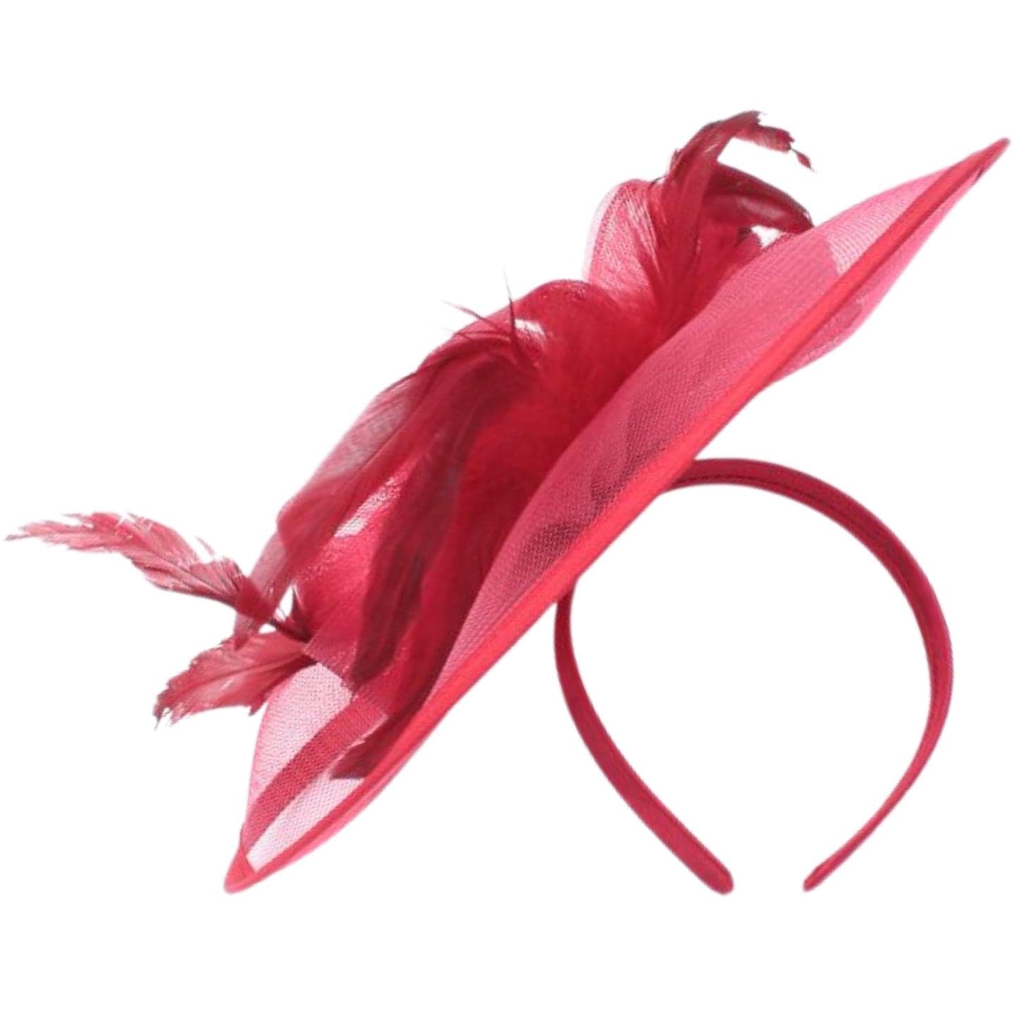 Topkids Accessories Fascinator for Women - Elegant Wedding Fascinators with Headband, Perfect Hair Accessory for Wedding Guests (Ruby Red)