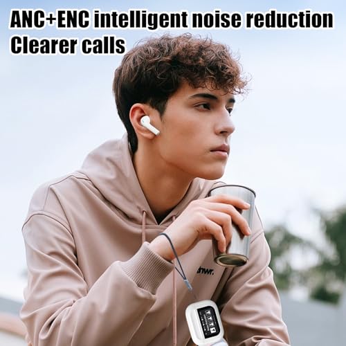 XEEUEX Bluetooth Earphones Hifi Stereo,Wireless Earbuds in Ear Bluetooth 5.4 with ANC ENC Mic, Wireless Headphones Noise Cancelling, Wireless Mini Ear Buds with LED Display Smart Touch Screen