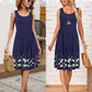 KILIG Summer Dresses for Women UK Beach Casual Sundress Ladies Sleeveless Tank Dress Midi Floral Cover Ups (A1-Navy, M)