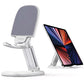 JOYROOM Foldable Phone Stand for Desk, Metal Counterweight Base & Adjustable Height and Angle Phone Holder, Mobile Phone Holder for 4.7"-11" Cell Phones and Tablets (White)