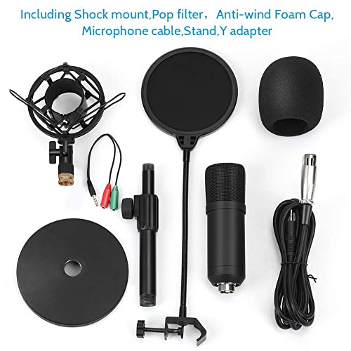 ZHENREN Professional Studio Condenser Microphone, Computer PC Microphone Kit with 3.5mm XLR/Pop Filter/Shock Mount for Professional Studio Recording Podcasting Broadcasting