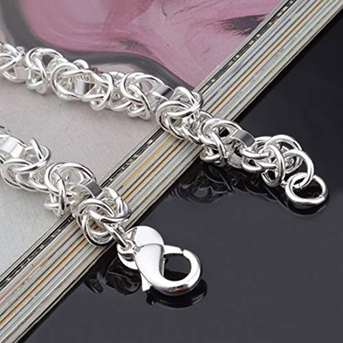 Women's Fashion 925 Sterling Silver Bracelet Bangle Chain Banquet Jewelry Gift for Girls Women