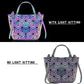 BestoU Geometric Grid Holographic Handbags for Ladies, Color Changing Ladies Purse PU Leather Shoulder Bag (color 3)