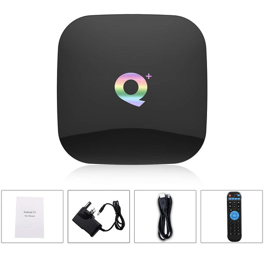 Android TV BOX, Q PLUS Android 10.0 TV BOX 2GB RAM/16GB ROM H616 Quad-Core Support 2.4Ghz WiFi 6K HD DLNA 3D Smart TV BOX