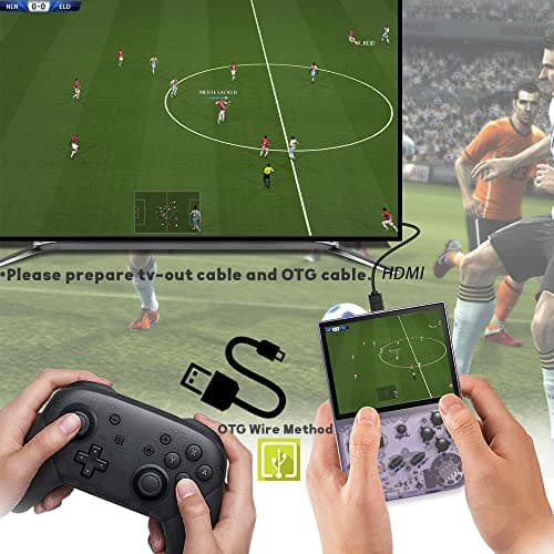 RG35XX Handheld Game Console 3.5 inch IPS Retro Games Consoles Classic Emulator Hand-held Gaming Console Preinstalled Hand Held Video Games System with Portable Case 64GB Transparent Purple