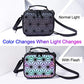 RANSUU Geometric Purses and Handbag Crossbody Bag for Women Fashion, Holographic Top-Handle Messenger Clutch Bag Luminous Iridescent Shard Lattice Shoulder Bag Hologram