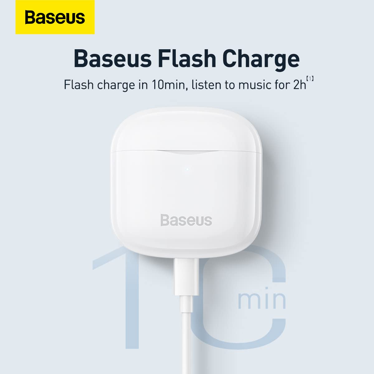 BASEUS Earphone Bluetooth Bowie E3, BT 5.2, TWS Fast response, Low Latency, IP64, app finder, White (NGTW080002)