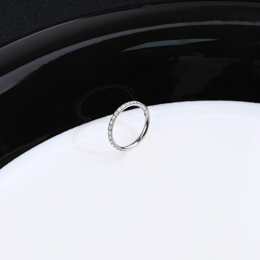 Cartilage Earring 10mm Helix Earring Silver Nose Ring Huggie Hoop Earrings with Cubic Zirconia Handmade Helix Piercings Jewellery for Women Girls