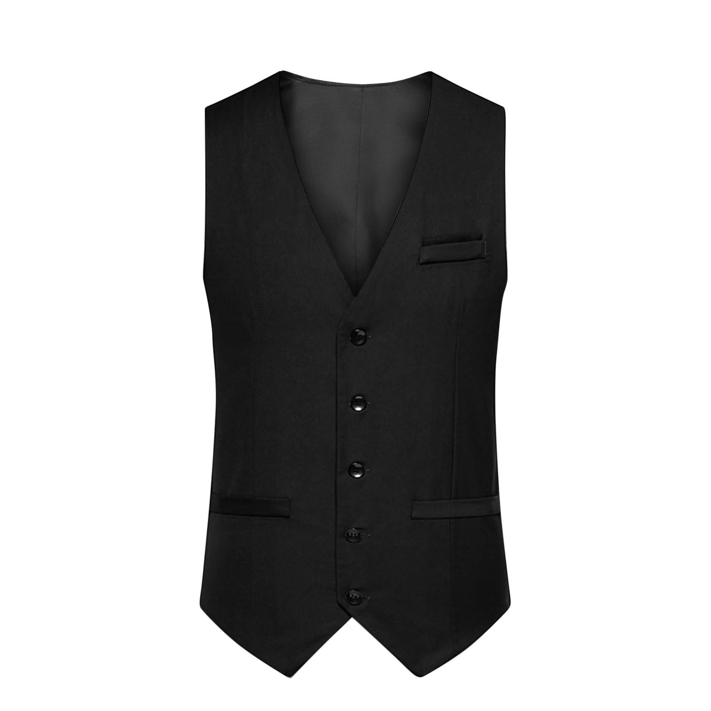 Clearance Men's Formal Plain Waistcoats Classic Casual Business Suit Vest V-Neck Tank Top Sleeveless Undershirts Solid Tuxedo Waistcoat Slim Fit Cotton Vests with Pockets Wedding Party Waistcoat