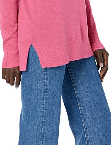 Amazon Essentials Women's Lightweight Long-Sleeved Scoop Neck Tunic Jumper (Available in Plus Size), Pink Heather, L