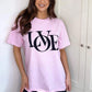 Womens Love Slogan Short Sleeve Oversized Printed Casual Summer Baggy Fashion Ladies Tshirt Tee Plus Size Top (Pink, SM (UK 8-10))