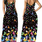 Summer Casual Plus Size Maxi Dresses for Wome Adjustable African Sundress Loose Butterfly Printed Dress with Pockets