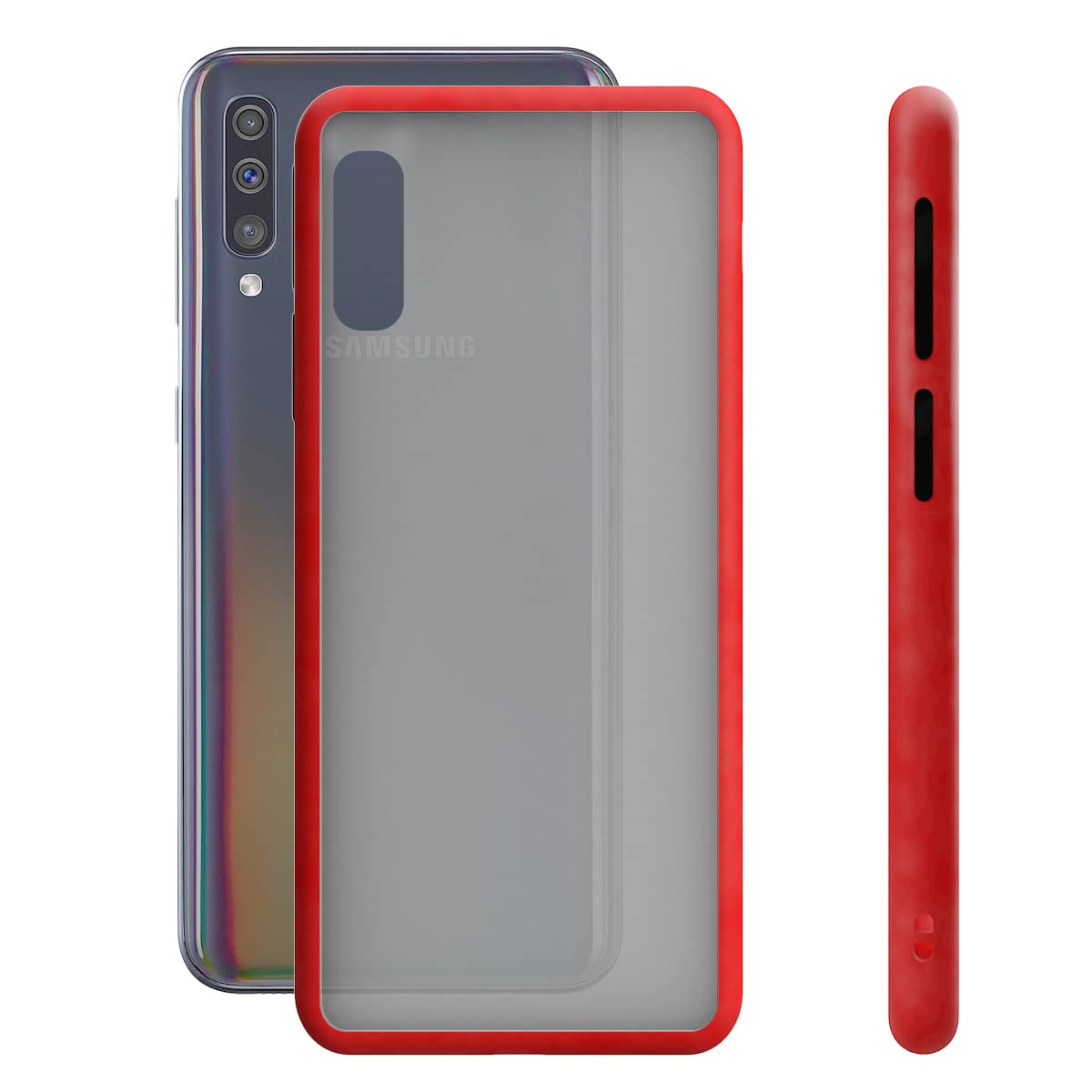 KSIX smart your tech Galaxy A50, Galaxy A30S Case, Semi-Rigid, Red