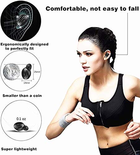 Bluetooth Headphones, Bluetooth 5.0 Wireless Earphones in Ear Stereo Sound Microphone Mini Wireless Earbuds with Headphones and Portable Charging Case for iOS Android PC XA-2